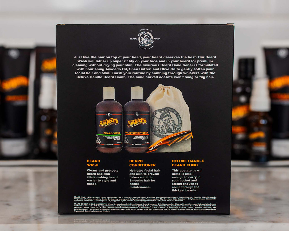 Back of Beard Wash Kit Box
