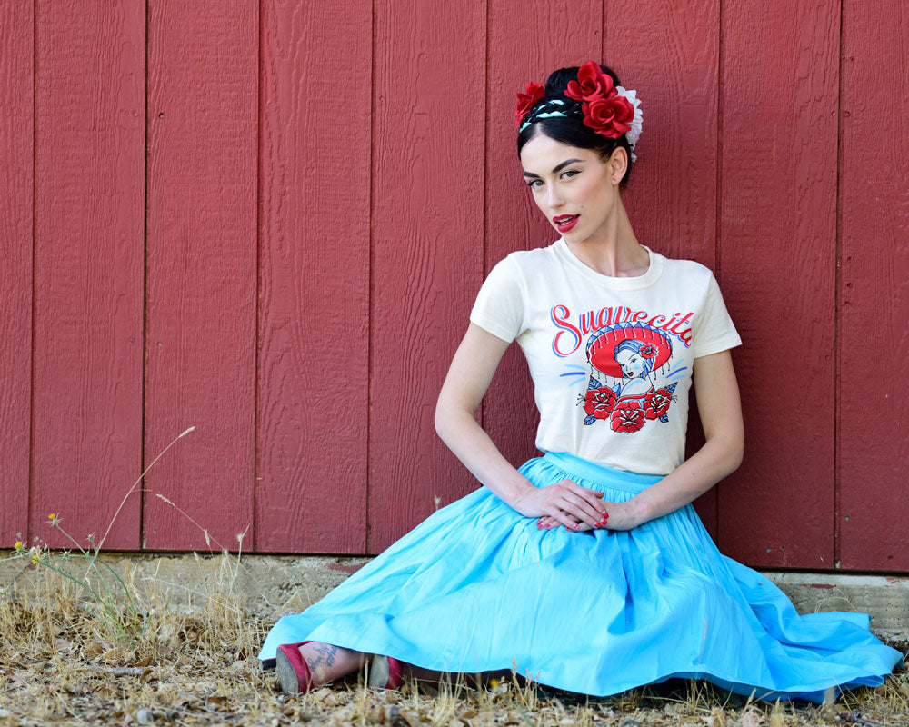 Mariachi Tee - Model is wearing a size small tee.