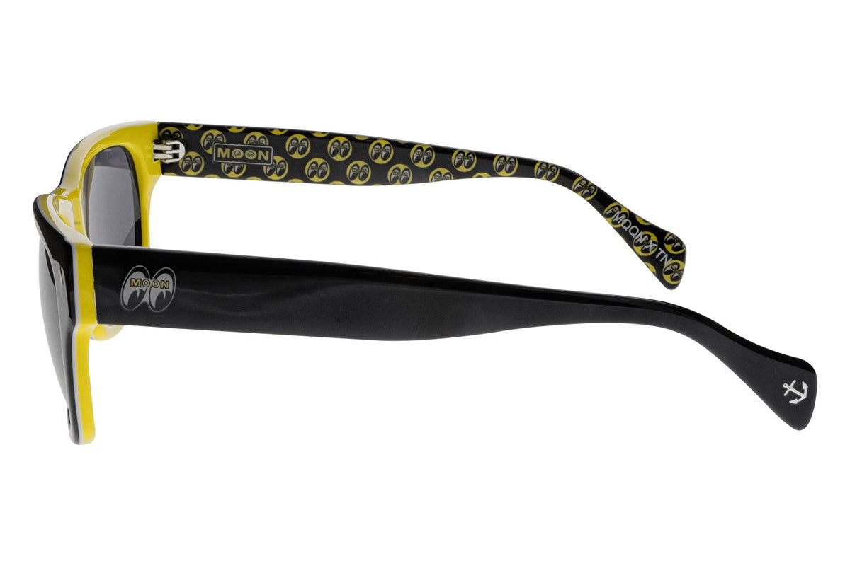 The 45's - Mooneyes x Tres Noir - Black + Yellow - Polarized Smoke Lens Side