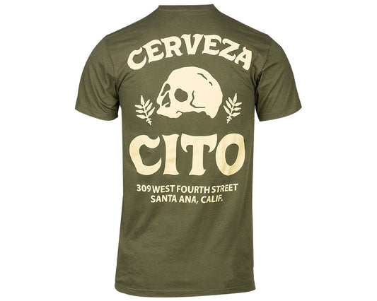 Cerveza Cito Tee - Military Green Back