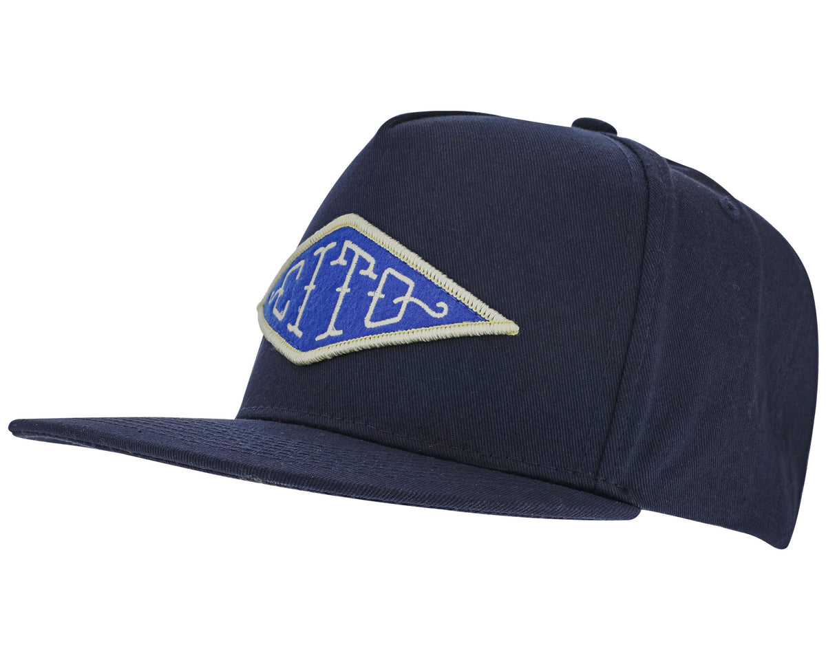 blue suavecito hat with white embroidered text and blue background "cito" in diamond shape