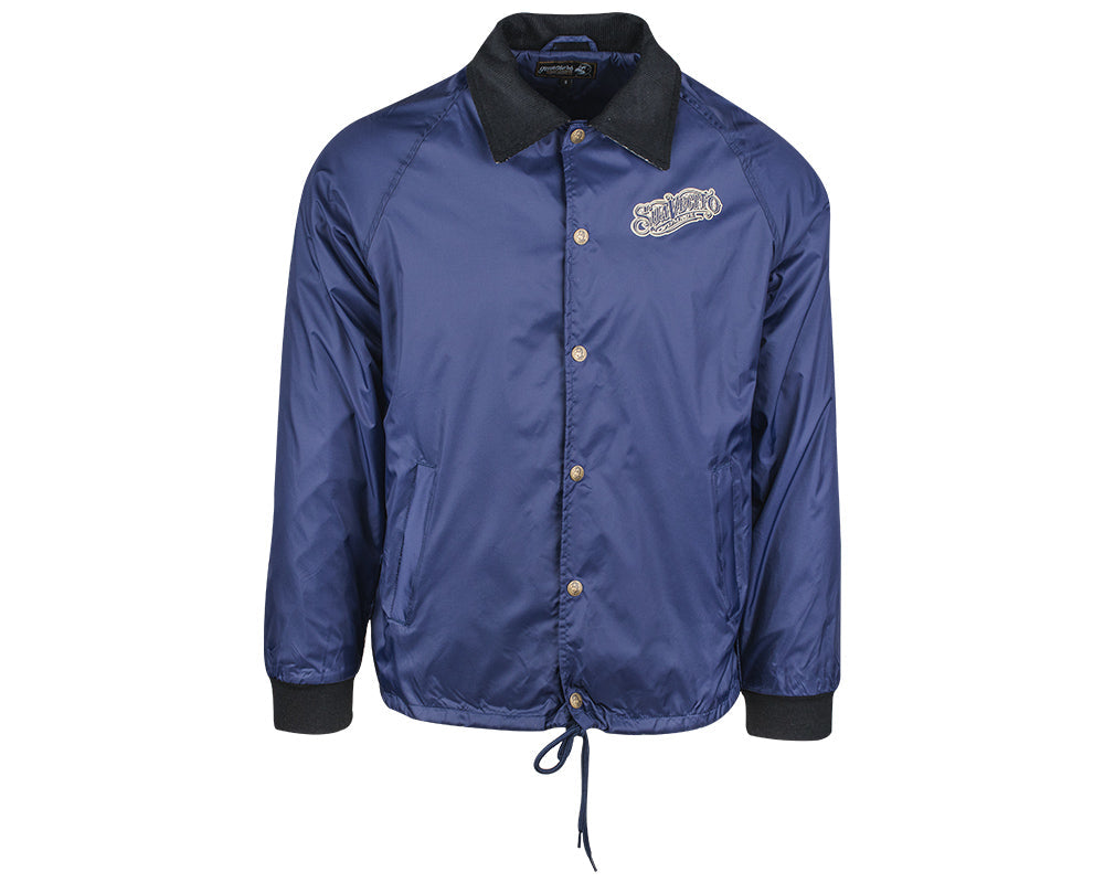 OG Flannel Lined Windbreaker - Navy Front