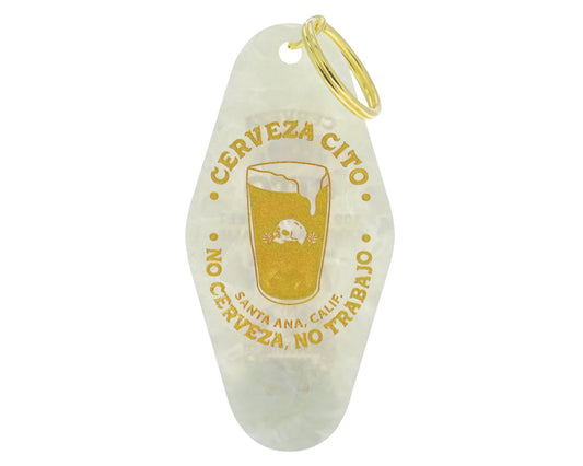 Pint Glass Hotel Key Tag - White