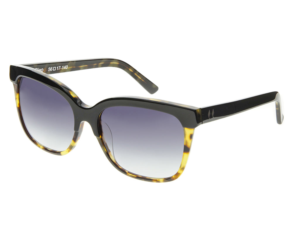 Cleo Black + Blonde Tort / Gradient Smoke Lenses Angle
