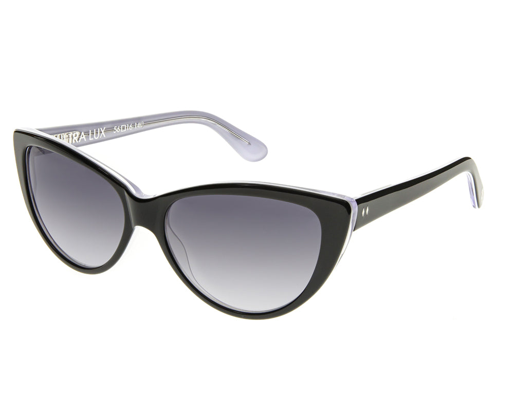 Ultra Lux - Black + Bone / Gradient Smoke Lenses Angle