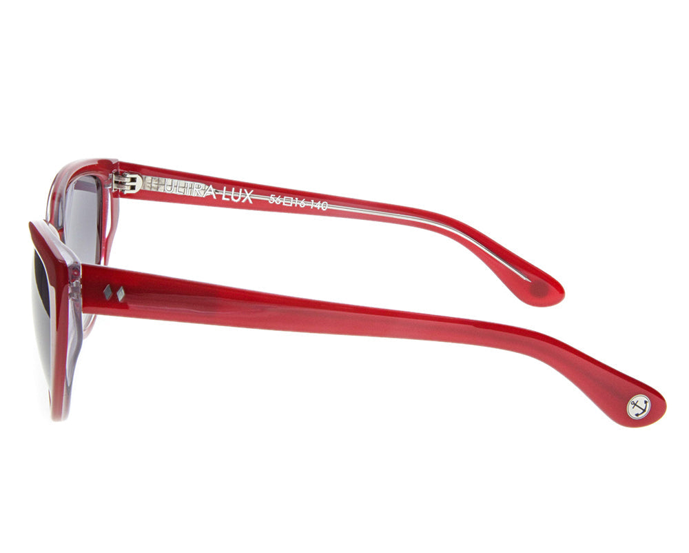 Ultra Lux - Scarlet Red / Gradient Smoke Lenses Side