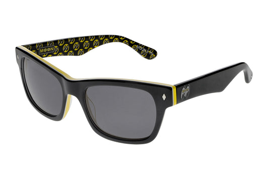 Waycooler - Mooneyes x Tres Noir - Black + Yellow - Polarized Smoke Lens Angle