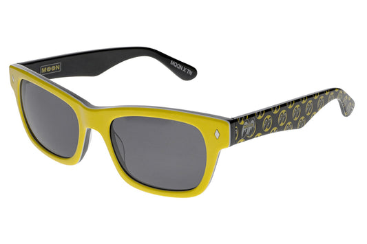 Waycooler - Mooneyes x Tres Noir - Yellow + Black - Polarized Smoke Lens Angle