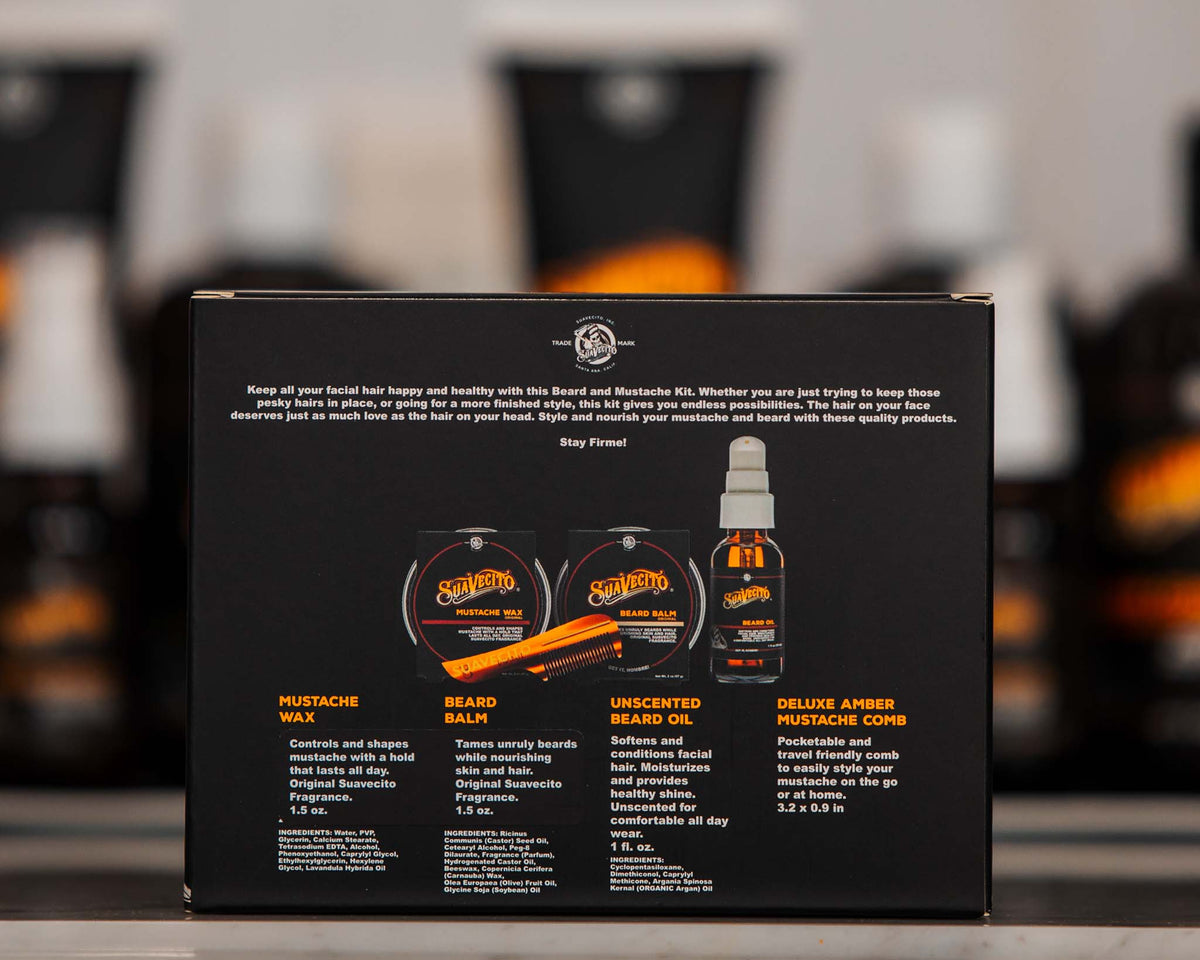 Back of Beard and Mustache Kit box