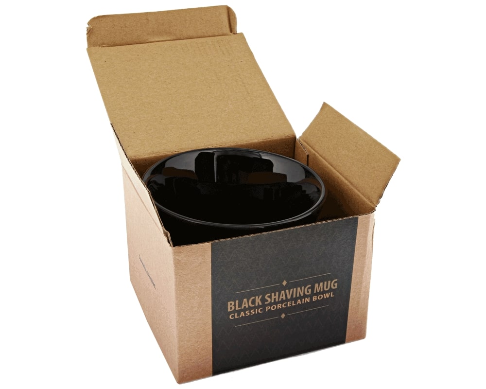 Premium Blends Shave Mug Black in packaging