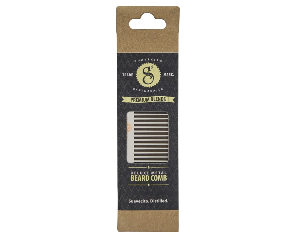 Deluxe Metal Beard Comb - packaging front