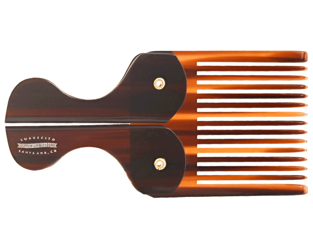 Folding Pocket Beard Comb - Back View