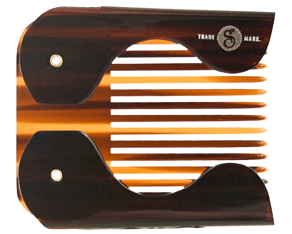 Folding Pocket Beard Comb - Front Folded View