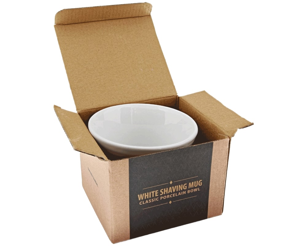 Premium Blends Shave Mug White in packaging