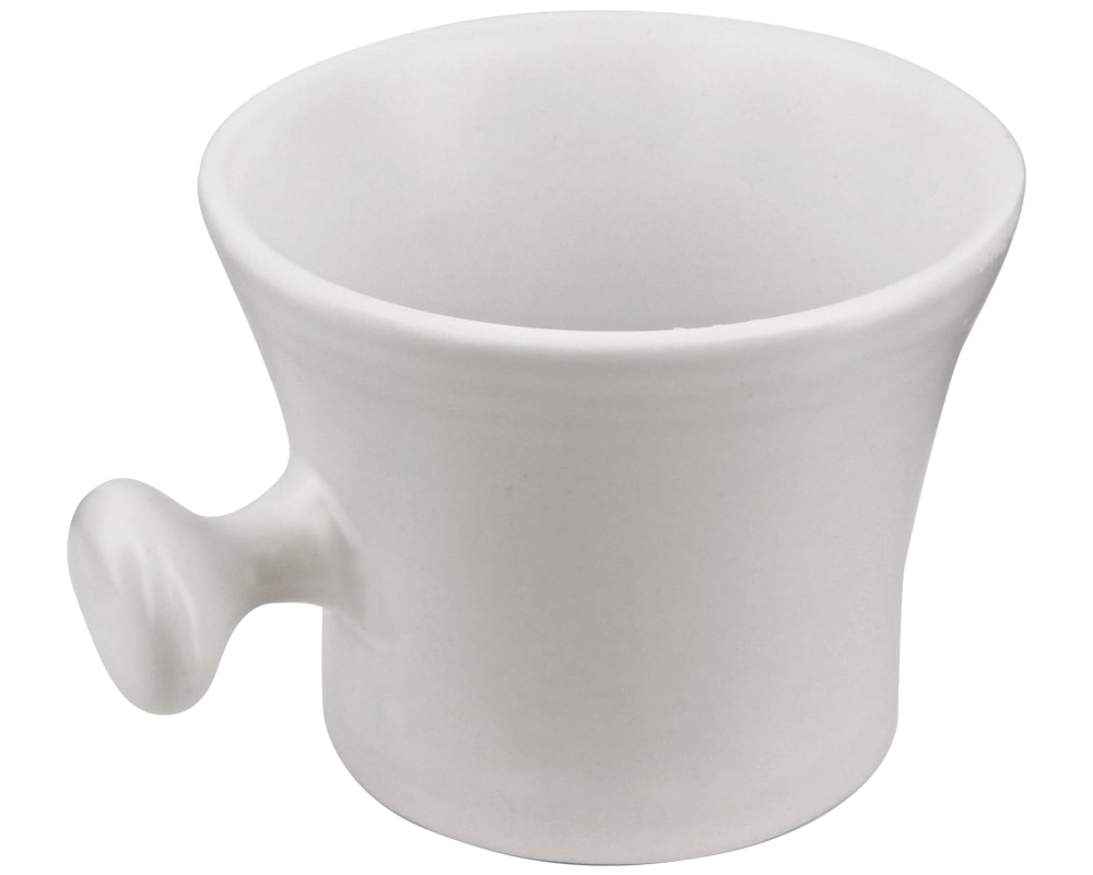 Premium Blends Shave Mug White slanted back