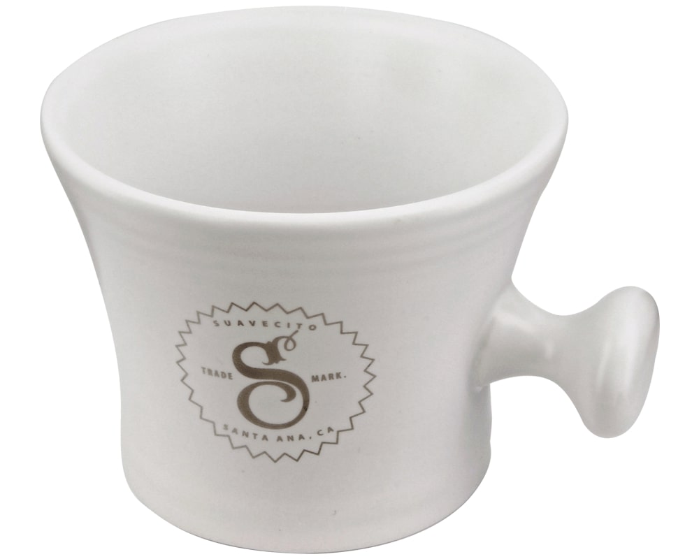 Premium Blends Shave Mug White slanted front