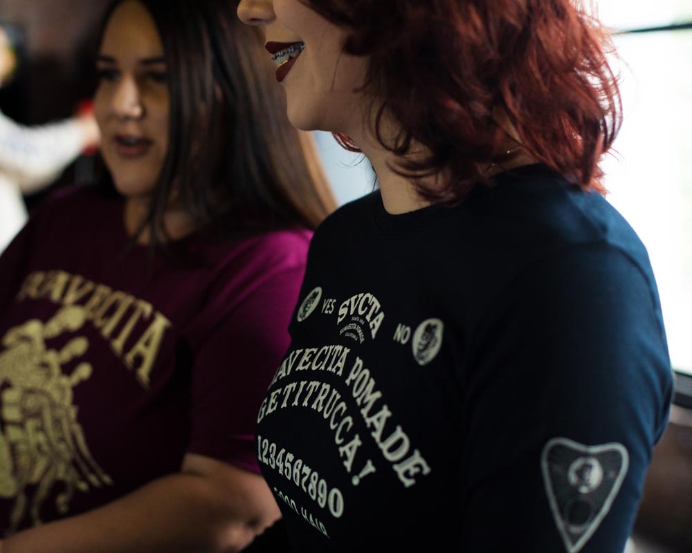 Model wearing Very Superstitious Long Sleeve Tee