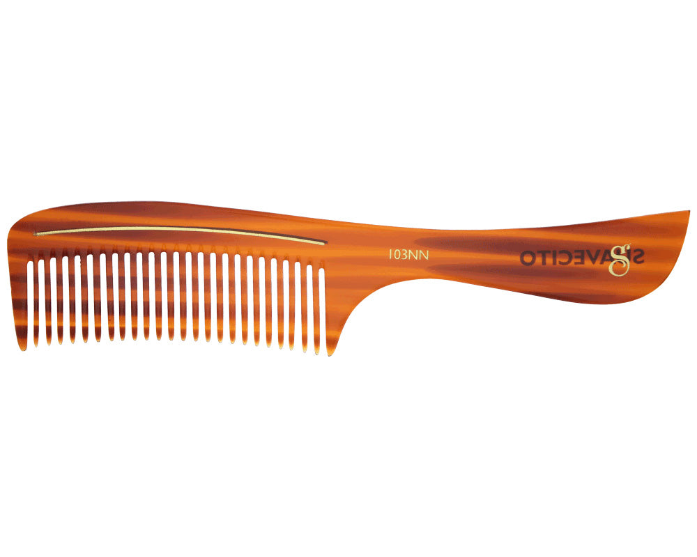 Deluxe Amber Handle Comb S Logo Side