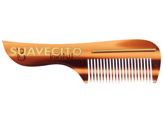 Deluxe Amber Mustache Comb Script Side