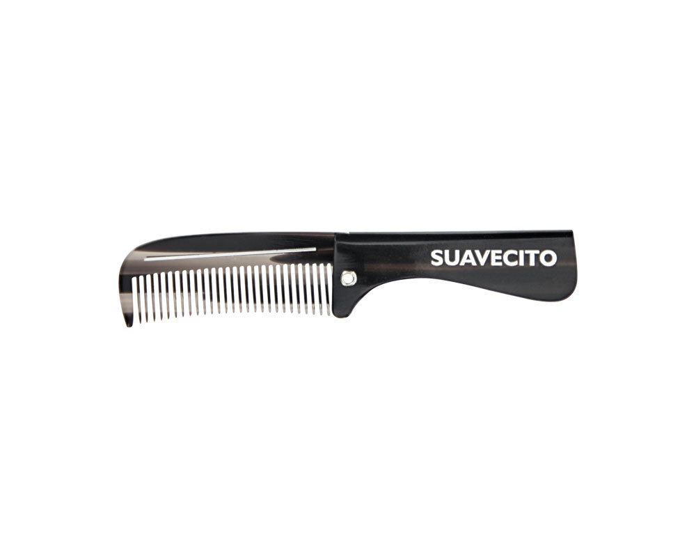 Deluxe Black Folding Handle Comb - 5.5" - Open