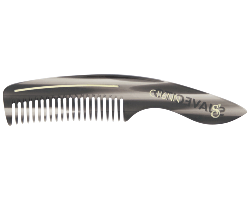 Deluxe Handle Beard Comb - Black - Back