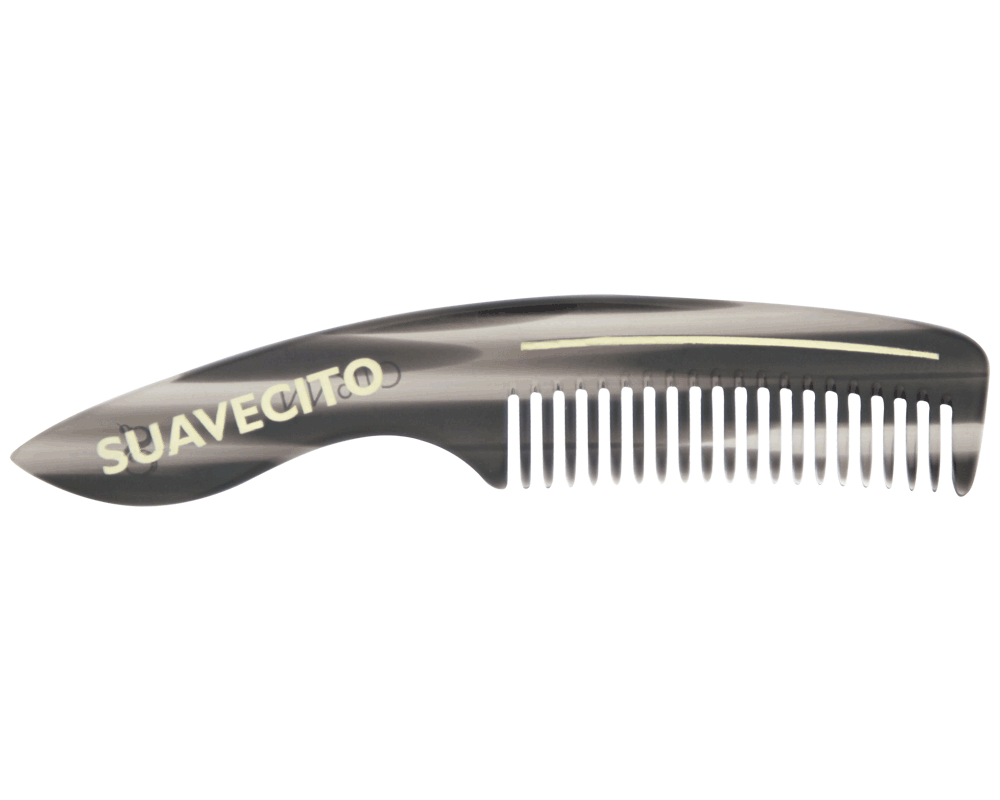 Deluxe Handle Beard Comb - Black - Front
