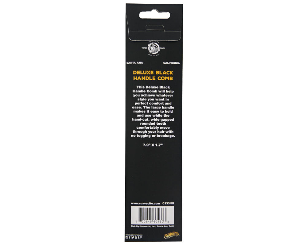 Deluxe Black Handle Comb - Back Packaging