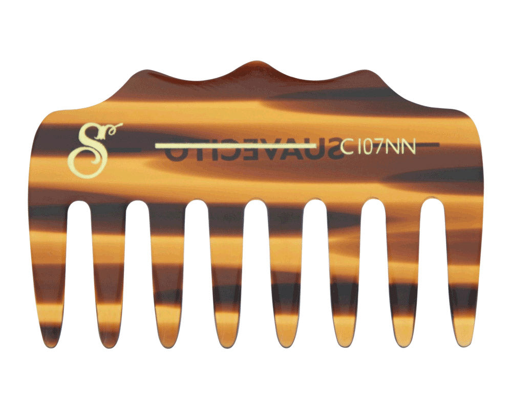 Deluxe Amber Rake Pocket Comb S Logo Side
