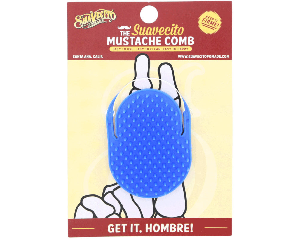 Blue Mustache Finger Comb With Packaging