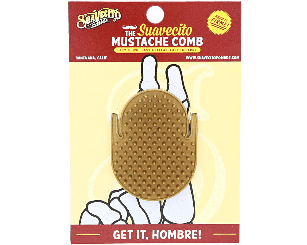 Gold Mustache Finger Comb With Packaging
