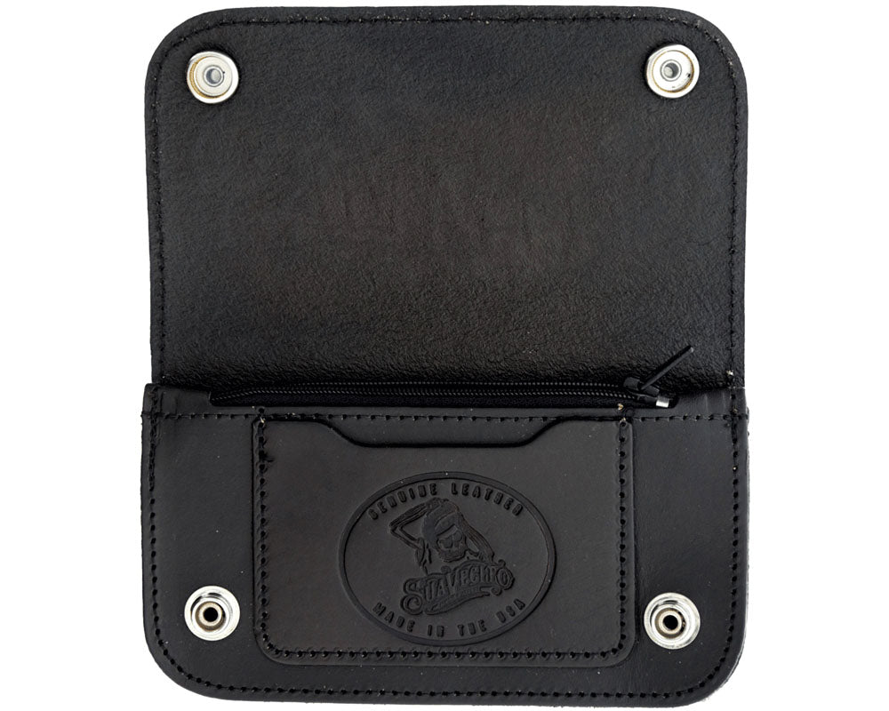 OG Script Chained Biker Wallet - Black - Open