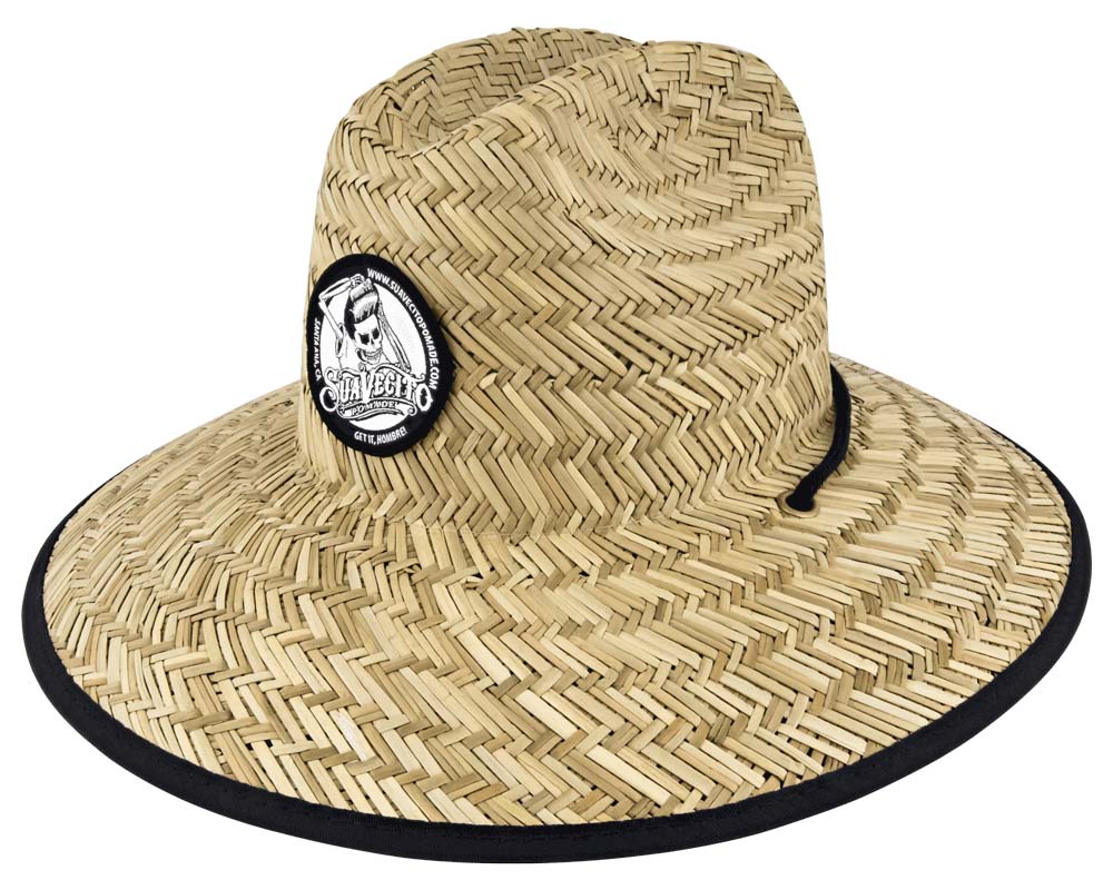 Straw Hat With OG Logo Patch - Angled