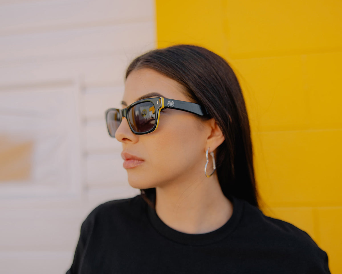Waycooler - Mooneyes x Tres Noir - Black + Yellow - Polarized Smoke Lens