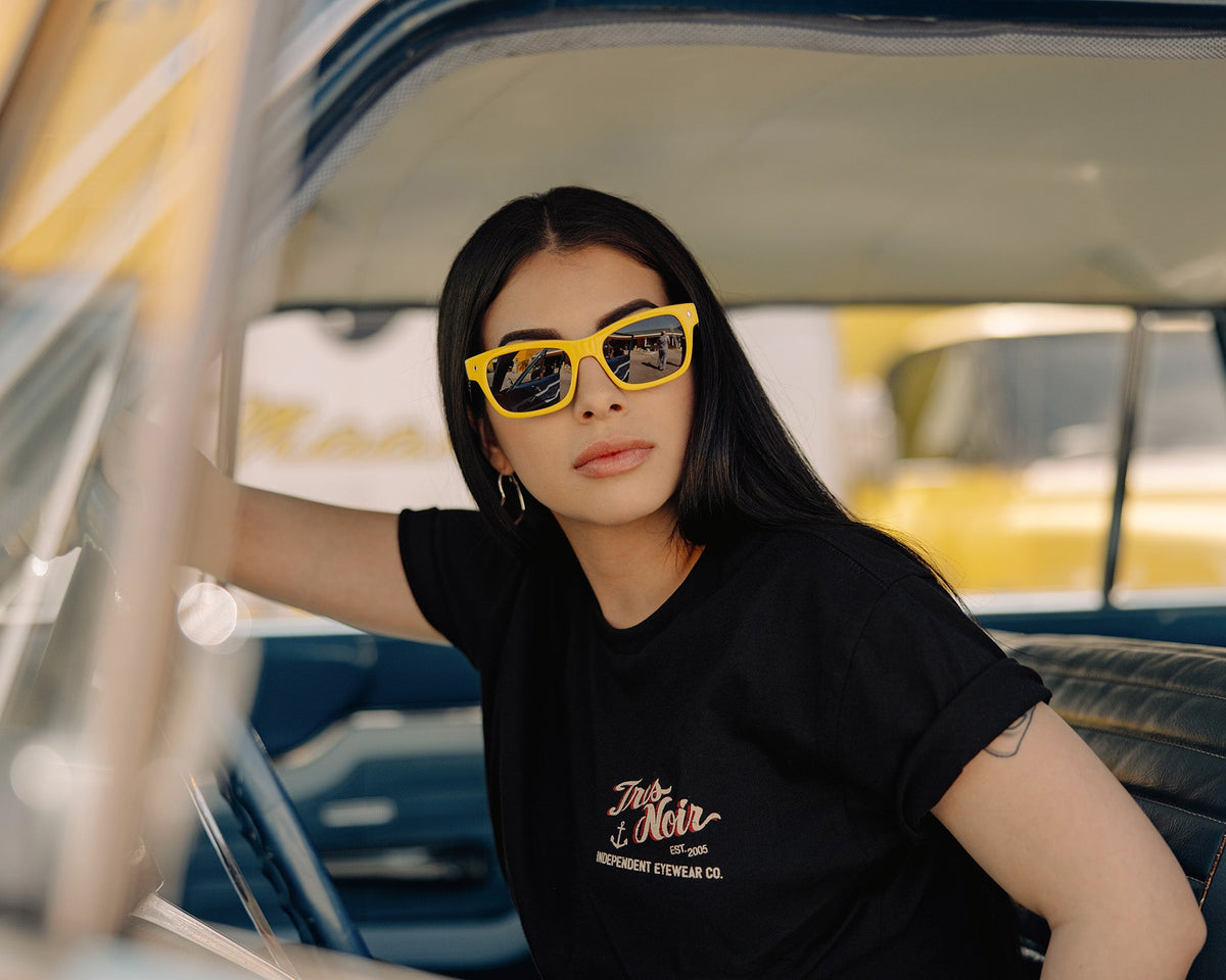 Waycooler - Mooneyes x Tres Noir - Yellow + Black - Polarized Smoke Lens